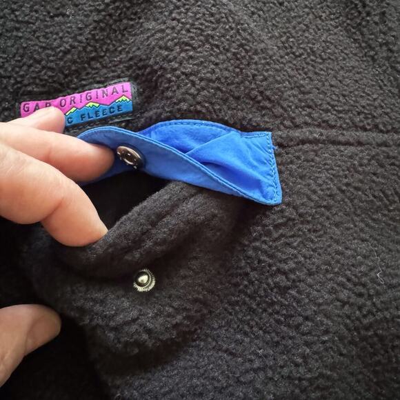 Gap Arctic Fleece Pullover Kids 14-16 Snap Front Pocket Outdoors Retro Boys Girl - Picture 14 of 14